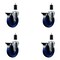 Service Caster 5'' Solid Poly Swivel 1-3/8'' Expanding Stem Caster Set with Brake, 4PK SCC-EX20S514-SPUS-PLB-138-4 - alternate 1